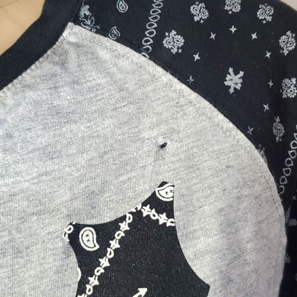 Y2K Zoo York Bandana Print Paisley Skateboard Skate Quarter Sleeve Size M - Picture 7 of 9